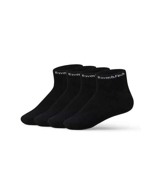 Finch Basics Black Ankle Socks