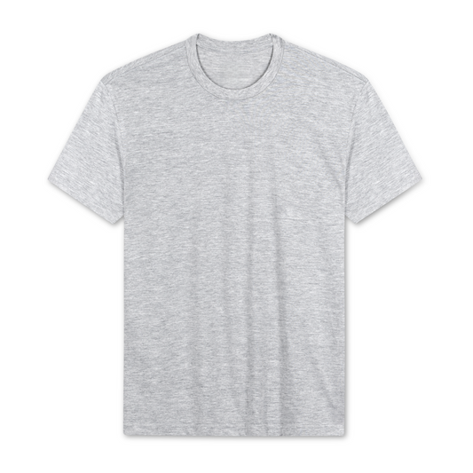 Men’s Crew Neck T-Shirt, Short Sleeve Slim Fit Solid Tee, Heather Gray