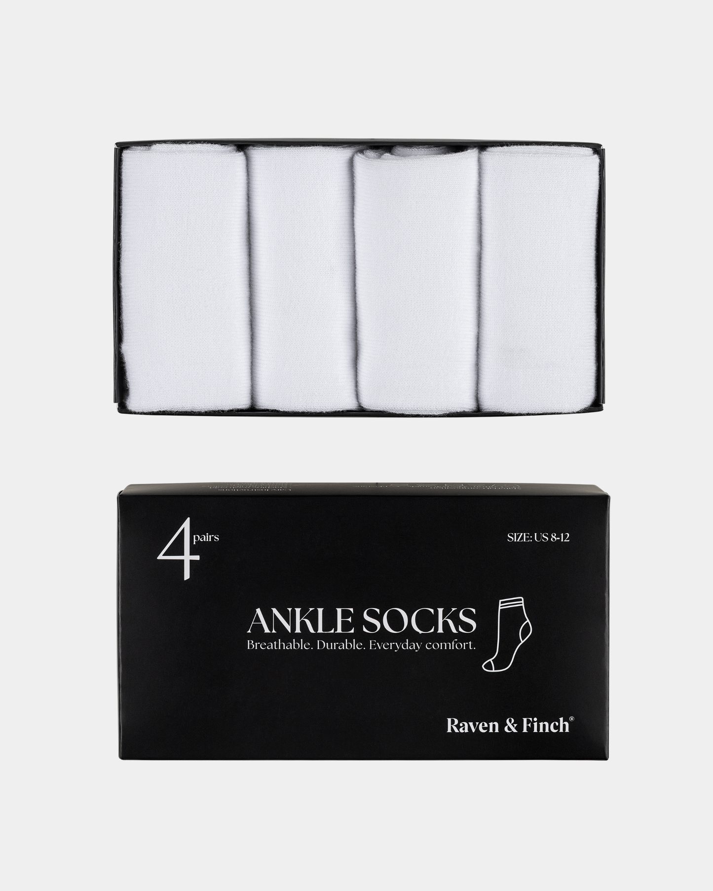 Finch Basics Black Ankle Socks