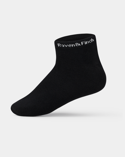 Finch Basics Black Ankle Socks
