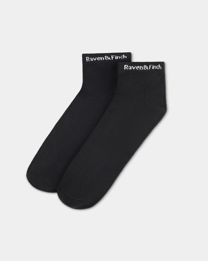 Finch Basics Black Ankle Socks