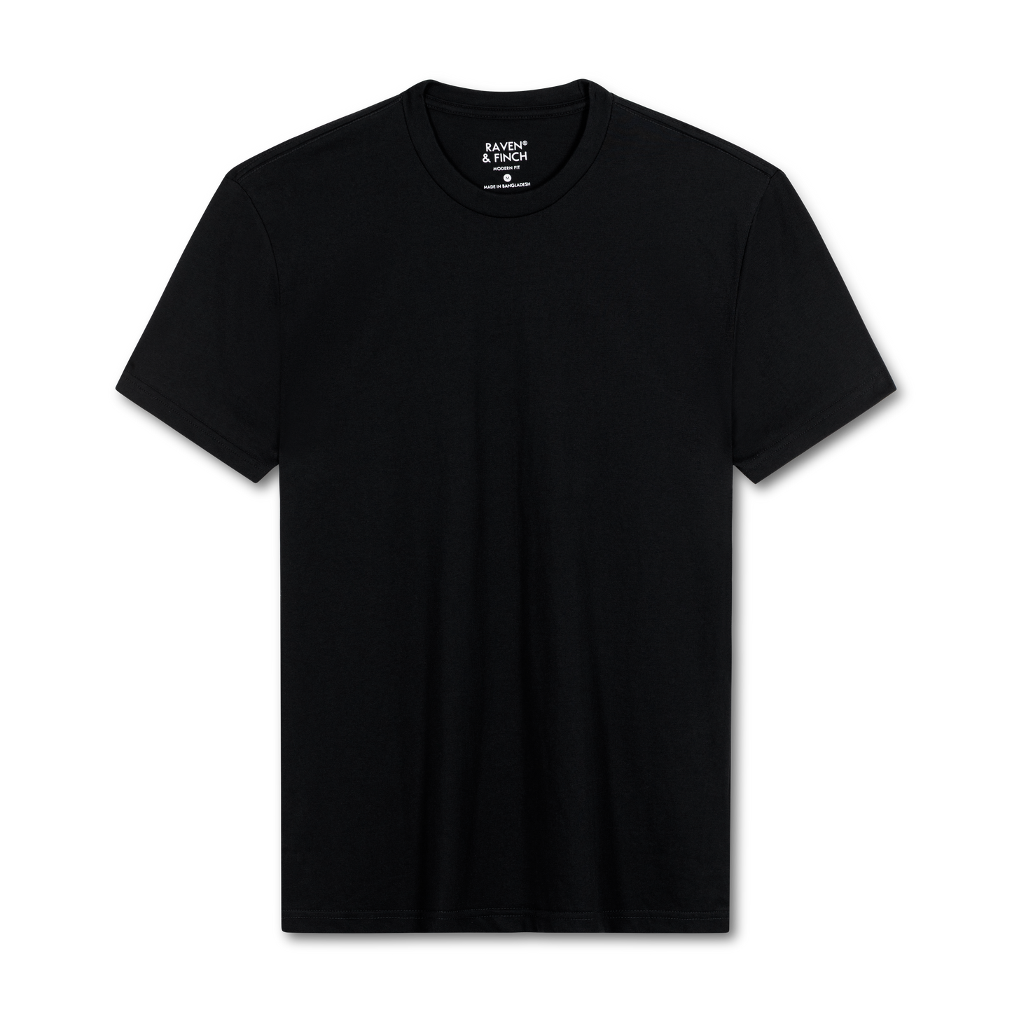 Men’s Crew Neck T-Shirt, Short Sleeve Solid Slim Fit Tee, Black