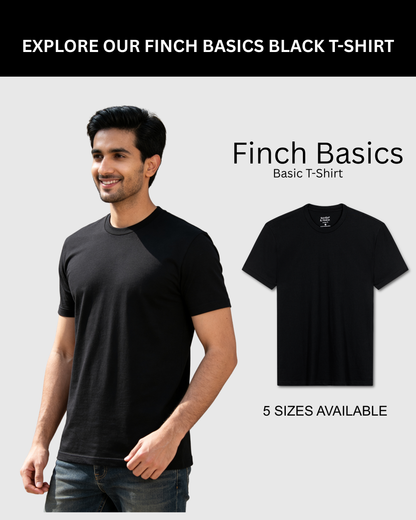 Men’s Crew Neck T-Shirt, Short Sleeve Solid Slim Fit Tee, Black