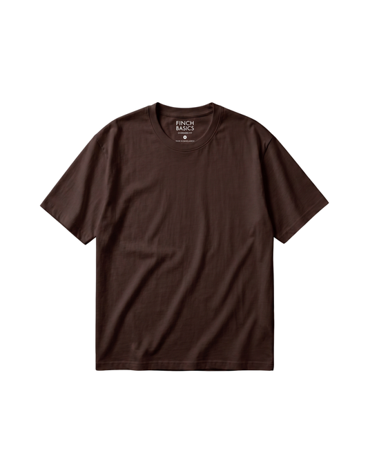 Men’s Chocolate Brown Drop Shoulder T-shirt