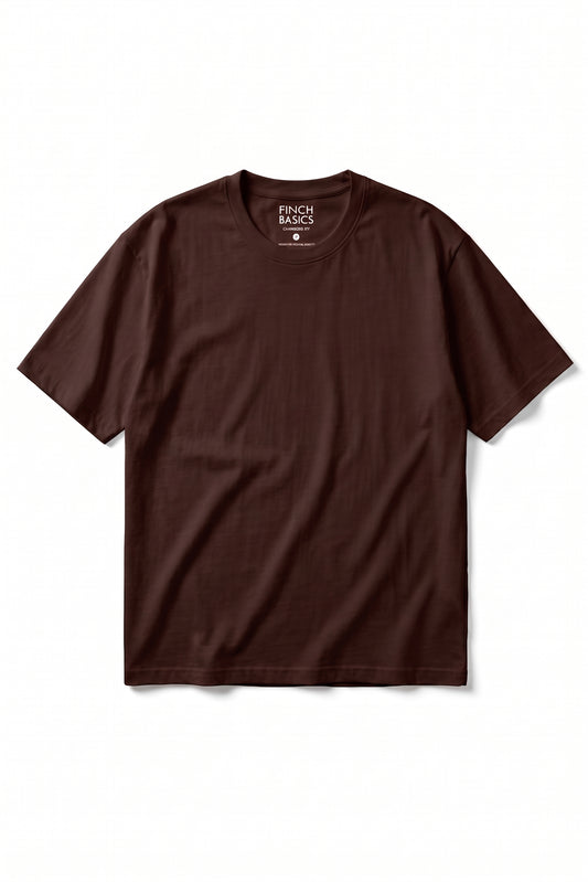 Men’s Dark Brown Drop Shoulder T-shirt