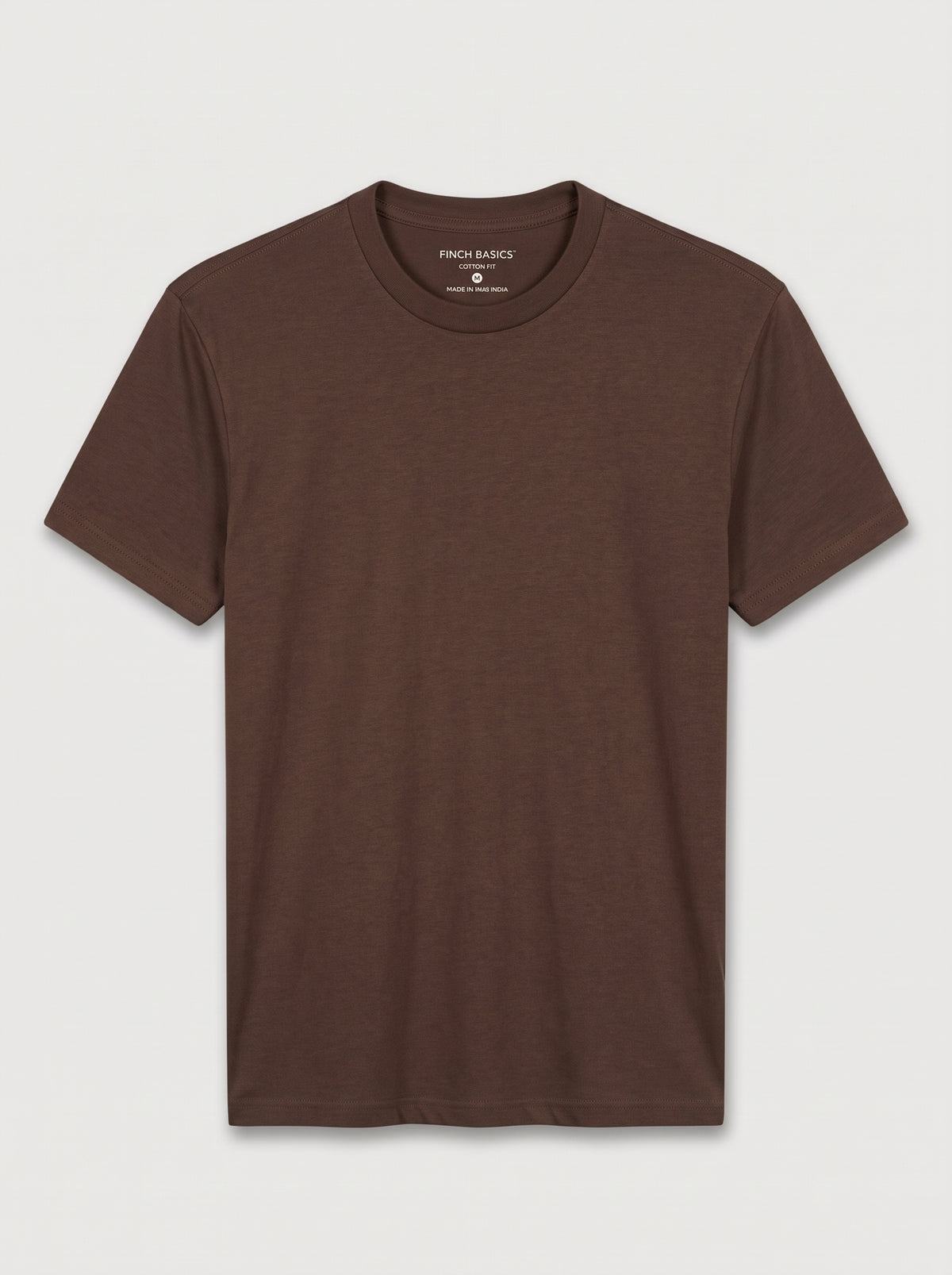 Men’s Crew Neck T-Shirt, 180 GSM Short Sleeve Slim Fit Solid Tee, Light Brown