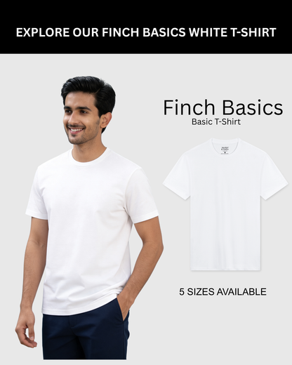 Men’s Crew Neck T-Shirt, Short Sleeve Slim Fit Solid Tee, White